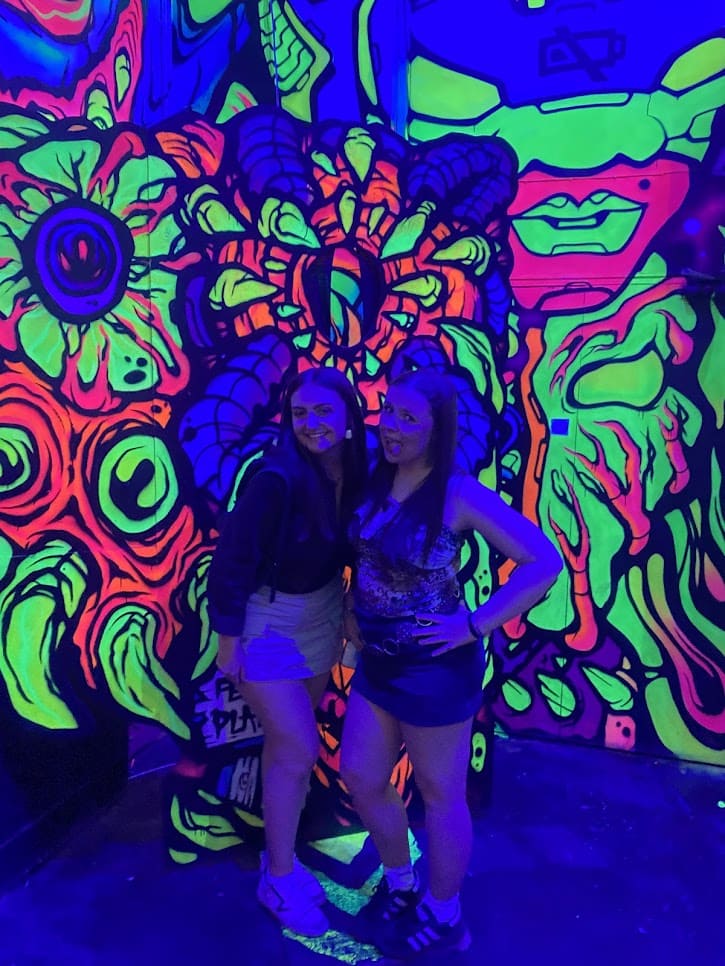 The famous colorful graphic wall inside Corporation Nightclub, Sheffield