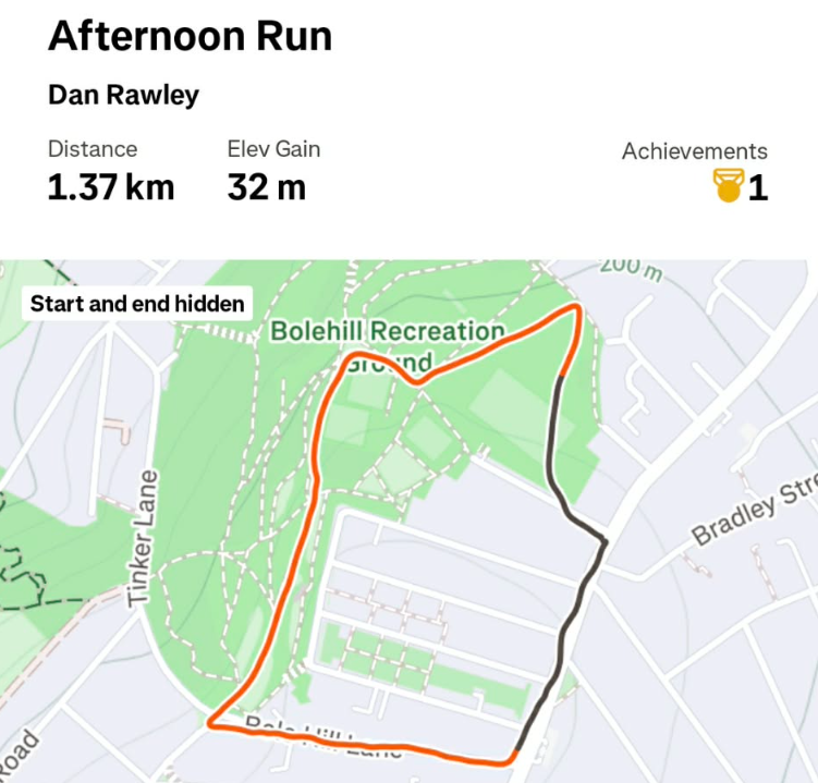 Dan's Strava art route in Crookes
