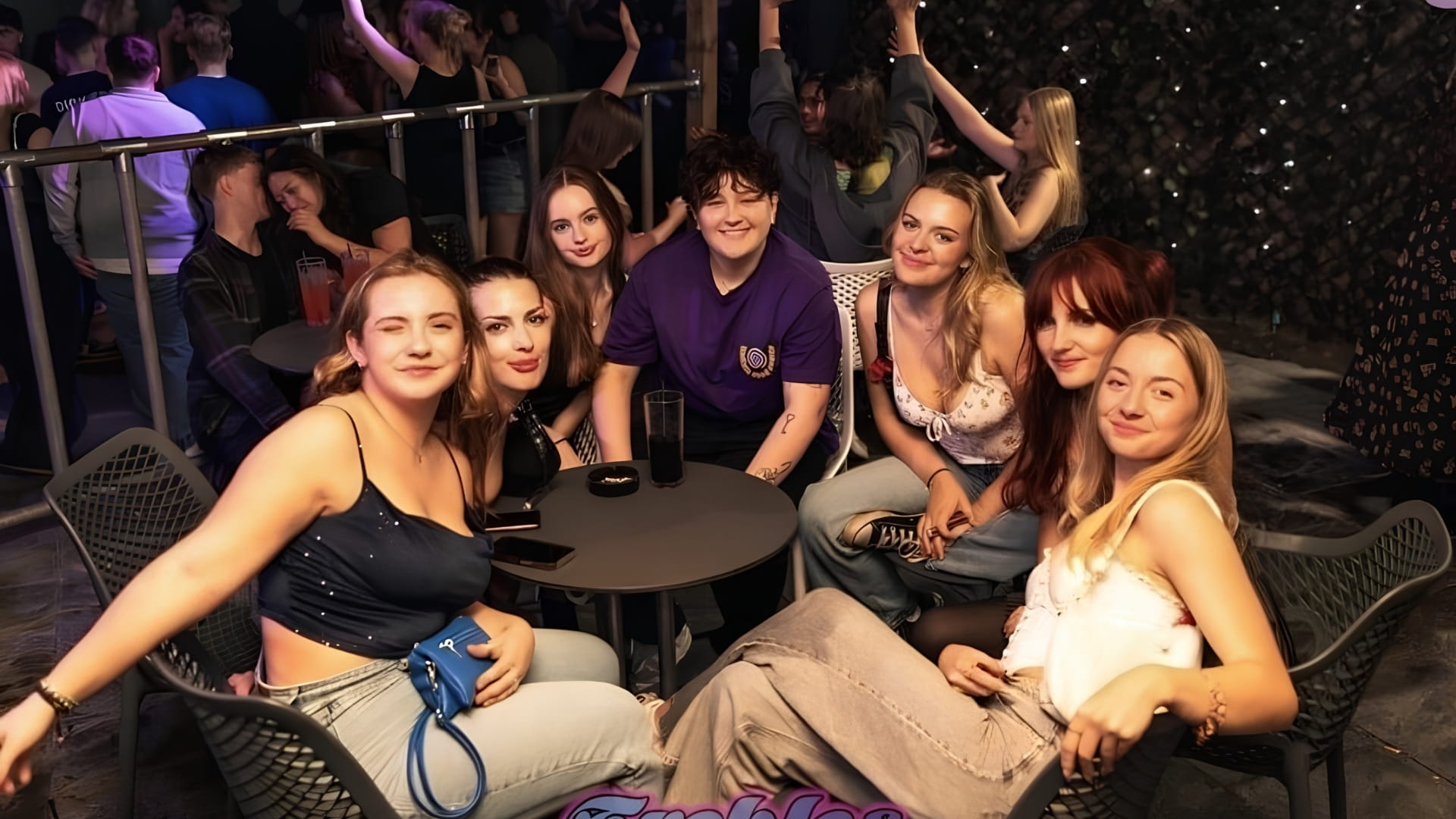 A group of freshers at Trebles Nightclub